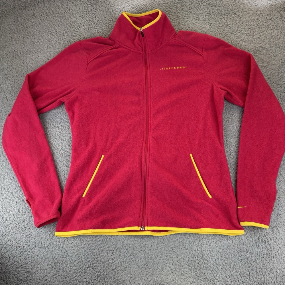 Livestrong Nike Jacket Soft Fleece Zip Front Pink Size‎ Xl Womens Y2k